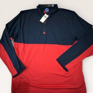 RLX Ralph Lauren 1/4 Zip Pullover Men's XL Performance/Golf Red/Navy NWT $128